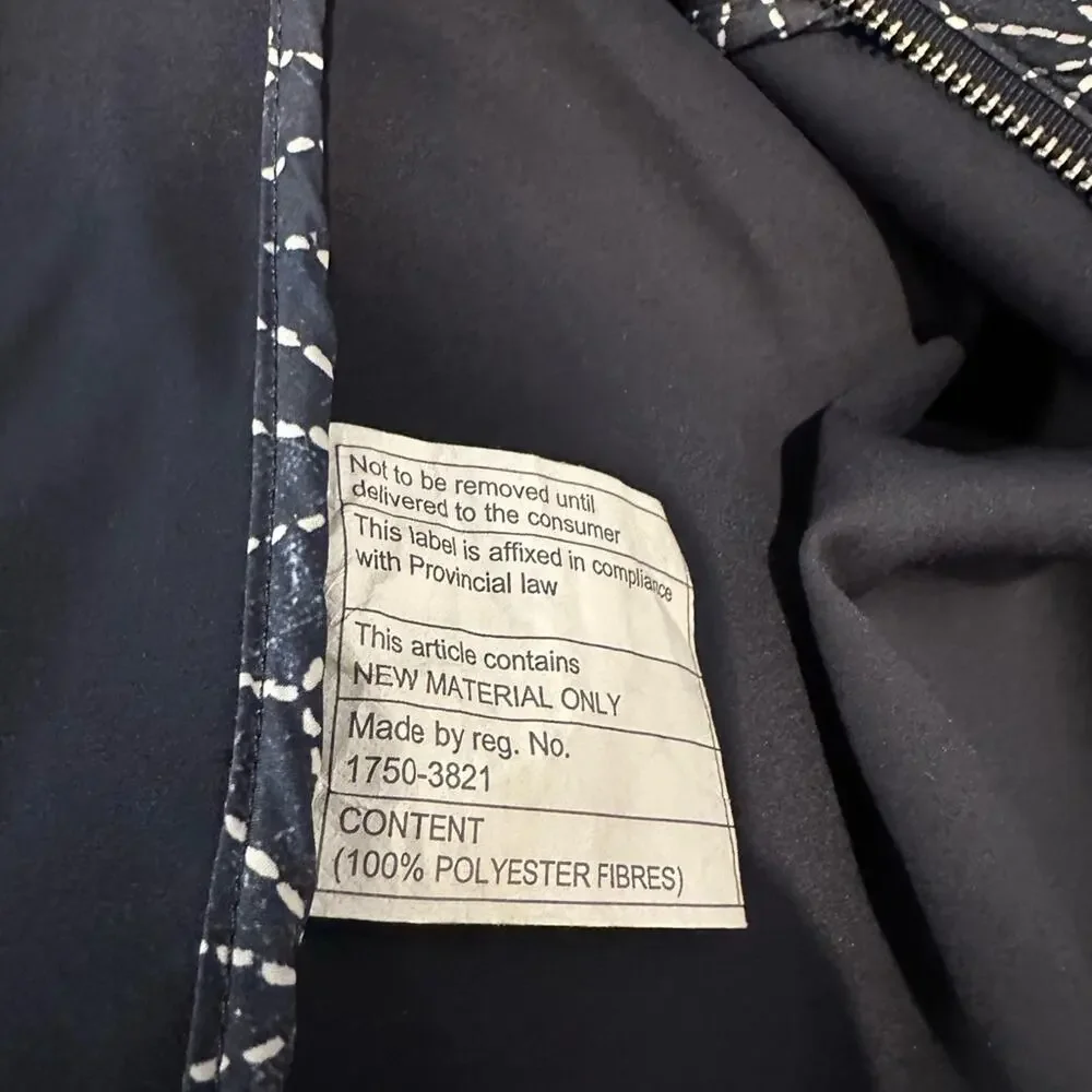 Lululemon athletica navy blue zipper jacket, white stitching, front pockets EUC - Picture 16 of 16